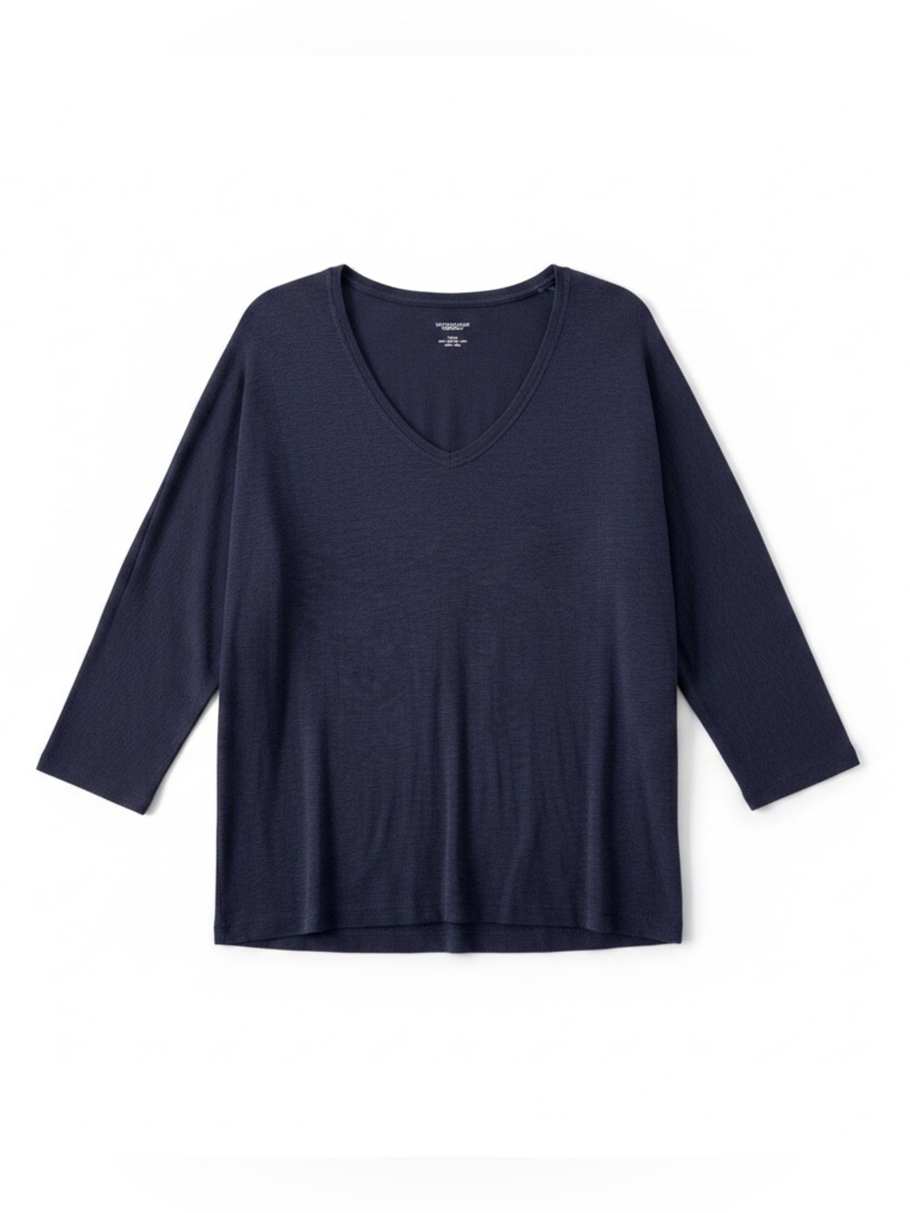 Workshop Navy Sz M Blue Long Sleeve V-Neck T-shirt Top EUC